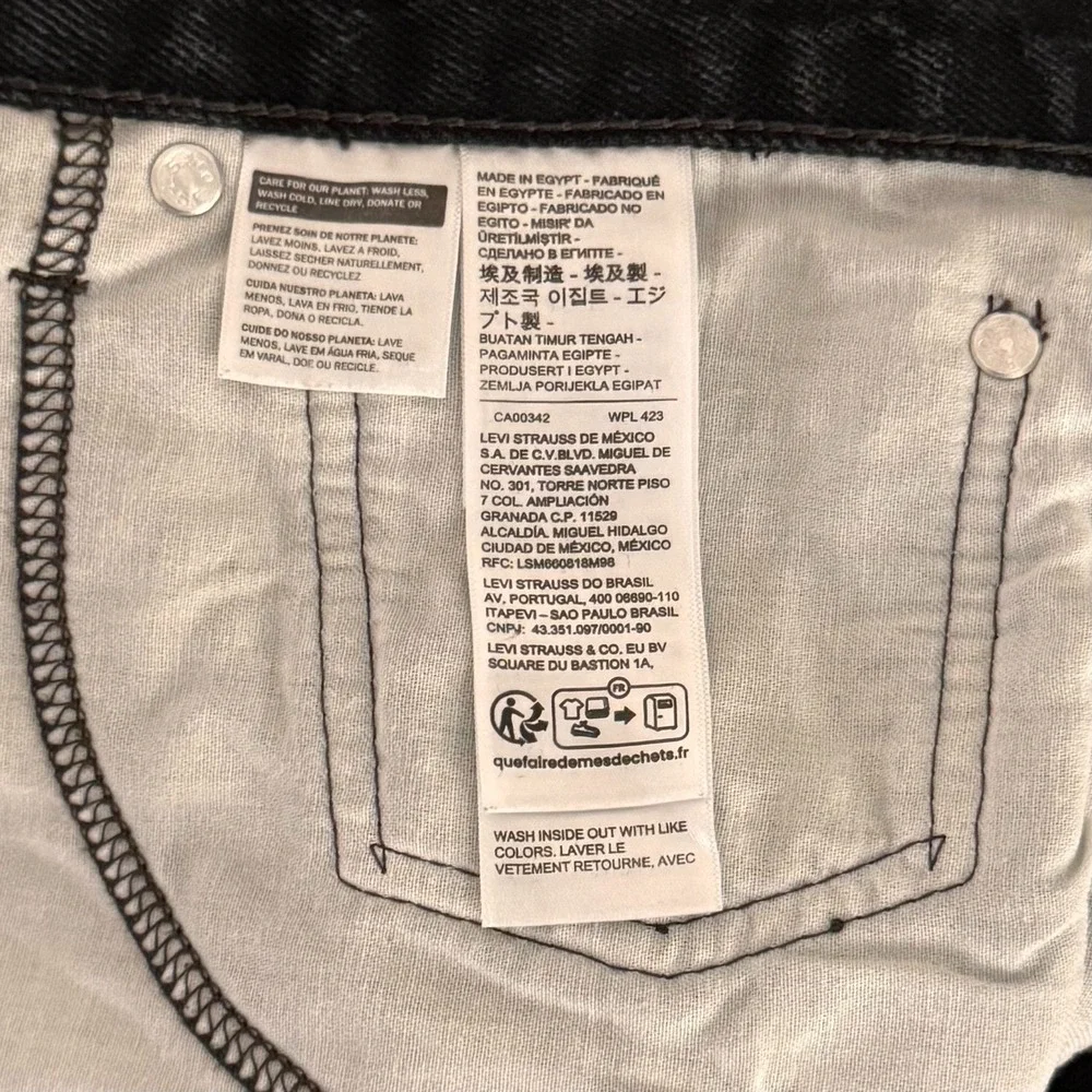 Levi's 550 Relaxed Fit Jeans Men's 42x30 Black Denim Tapered Pants Cotton